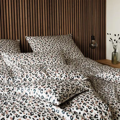 Produktbild von elegante Mako-Satin Bettwäsche Leolook schwarz sand 200x220 cm + 2x 40x80 cm