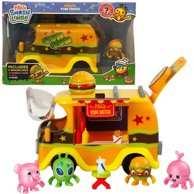 Produktbild von SmashLings Pinata Yum Truck Foodtruck Set+ 4 Figuren