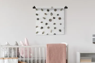 Produktbild von MuchoWow® Wandteppich Wandbehang Tannenzapfen - Winter - Weiß 60x60 cm Tapisserie Dekoration Wandtuch - Dekorationen - Wand Decke