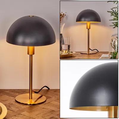 Produktbild von Motrone moderne Nachttischlampe aus Metall in Schwarz/Messingfarben