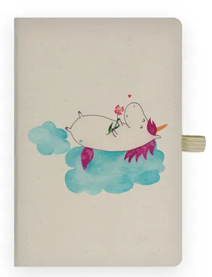 Produktbild von Mr. & Mrs. Panda Tagebuch Einhorn Verliebt - Transparent - Geschenk, notizbuch a4, Freundin, kariertes, Unicorn, Kladde, Einhörner, Liebe, Journal