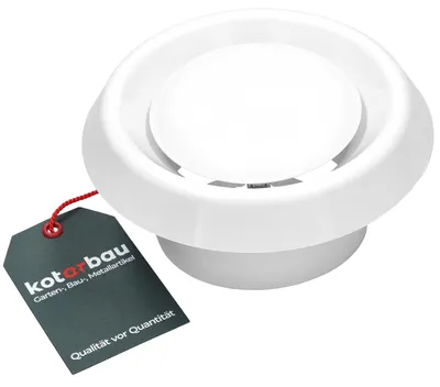 Productafbeelding van KOTARBAU® Plaatventiel rond voor buisaansluiting ? 100 mm wit annemostaat afvoerplaatventiel ventilatierooster plafondventiel kunststof plafond diffuser afvoerlucht ventilatieventielen afdekking