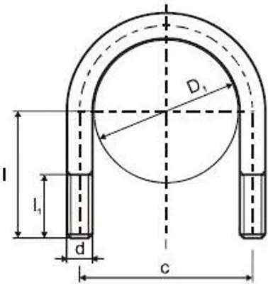 Produktbild von Bügelschraube M8x46x20x20 4.8 ZB - Packung mit 120 Stück