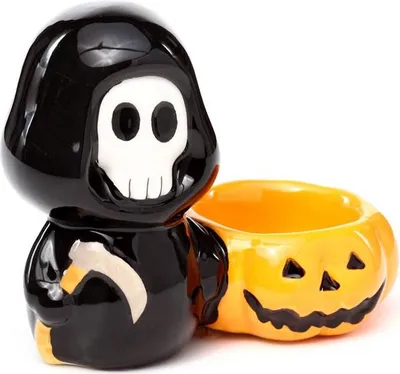 Zdjęcie produktu dla Ceramiczny świecznik na podgrzewacze - Skull Boy