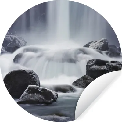 Obrázok produktu pre MuchoWow® Nálepka na tapetu - Vodopád - Kamene - Príroda - 30cm