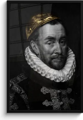 Produktbild von MuchoWow® MuchoWow® Gerahmtes Poster Wilhelm von Oranien - Adriaen Thomasz - Gold 60x90 cm - Poster mit zchwarzem Bilderrahmen - Kunst