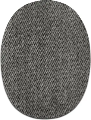 Produktbild von Mono Quick Stoffflicken Oval Grau 2 Stück - Aufnäher, Bügelbild, Aufbügler, Applikationen, Patches, Flicken, zum aufbügeln, Größe: 11,2 x 8,5 cm