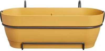 Image de Balconnière Ovale Elho Vibia Campana Allin1, Plastique, Réservoir, 50,4 x 26 x 17,7 cm, Jaune Miel