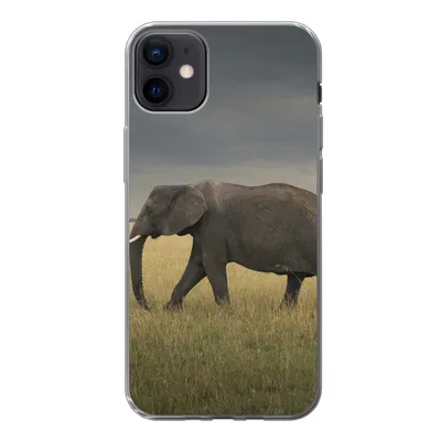 Produktbild von MuchoWow® Handyhülle Schutzhülle Hülle für iPhone 12 mini Elefant - Savanne - Tiere - Natur Silikon Softcase Handy Hülle - Bild