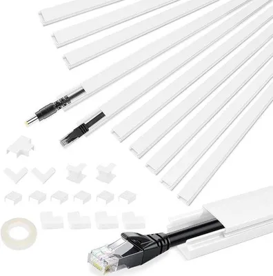Image de Protection de câble autocollante, 10 pièces, blanche, 15 x 9 mm
