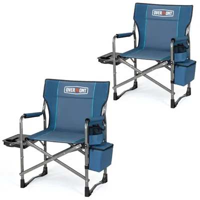 Image de Chaise pliante de camping XL avec table isotherme et grande capacité de charge