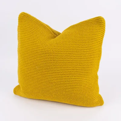 Produktbild von Kissenhülle Strick einfarbig currygelb 45x45cm