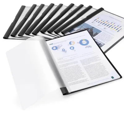 Produktbild von Rapesco 1828 ECO Klemmmappe, A4, Schwarz, 10 Stück