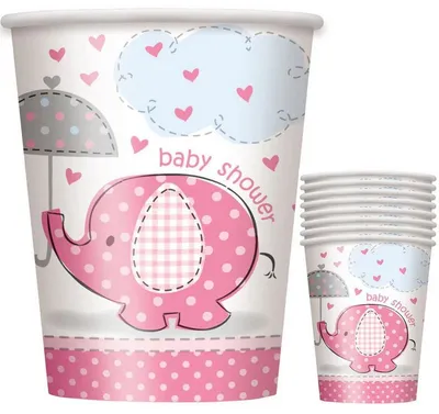 Produktbild von Pappbecher Elephant Pink 266ml/8Stk.