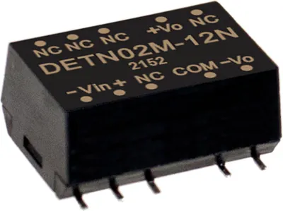 Produktbild von MEANWELL DETN02N-12N DC-DC-Wandler ungeregelt -12V -0,083A SMD 3.000V