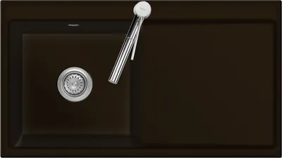 Produktbild von Flächenbündige Spüle MERA 90 Siena mit Becken links und Handbetätigung