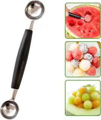 Produktbild von Edelstahl Obst Melone Kugeln Löffel Ausstecher Melonenlöffel Kugelausstecher mit Doppel-Enden