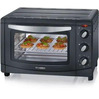 Produktbild von SEVERIN 9560 - Mini-Backofen - 1500 W - 20 L - Hitzebeständiger lackierter Korpus - schwarz-rostfrei