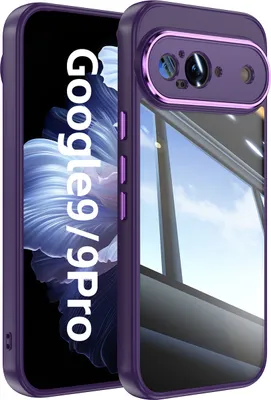 Produktbild von Handyhülle für Google Pixel 10 / Pixel 10 Pro Hybrid Transparent TPU PC Militärschutz mit Kameraabdeckung Lila