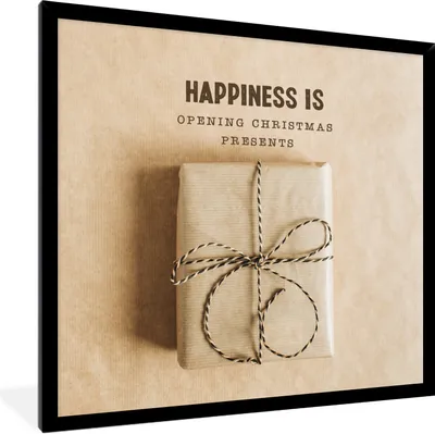 Produktbild von MuchoWow® Gerahmtes Poster Weihnachten - Geschenk - Zitat 40x40 cm - Poster mit Schwarzem Bilderrahmen Wandposter Rahmen Foto Bilder - Mit Rahmen - Wanddekoration Schlafzimmer