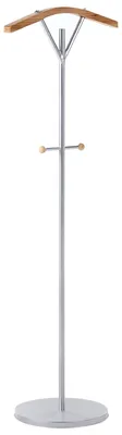 Produktbild von BELIANI Kleiderständer Silber Metall 130 cm Hoch Freistehend mit 6 Haken Modern Industrie Design Flur Garderobe Schlafzimmer Ausstattung