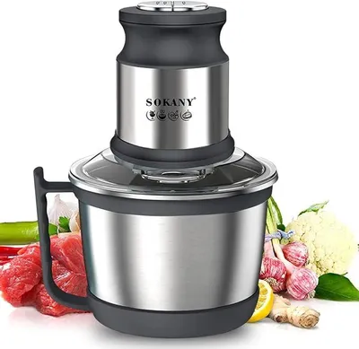 Zdjęcie produktu dla Elektryczny mikser kuchenny o mocy 800W z misą ze stali nierdzewnej o pojemności 3 litry, wielofunkcyjny blender z 2 poziomami prędkości, maszynka do mięsa z 4 ostrzami do mielenia mięsa, cebuli, owoców i warzyw