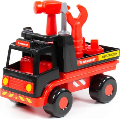 Produktbild von Kipplaster LKW Kinder Spielset MAMMOET Truck mit Heimwerker Handwerker Werkzeug