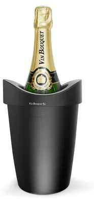 Champagnerkühler mit Hülle, schwarz, 22x15x15 cm, FIE 280