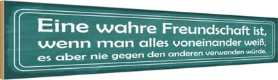 Produktbild von vianmo Holzschild 10x46 cm wahre Freundschaft ist wenn man Spruch Zitat