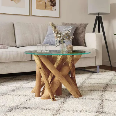 Produktbild von Maison Exclusive - Couchtisch Massivholz Teak Treibholz 60 cm