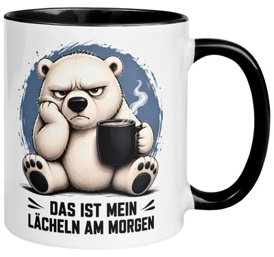 Produktbild von Tasse Eisbär – „Das ist mein Morgenlächeln“ – Lustiges Morgenmuffel Geschenk
