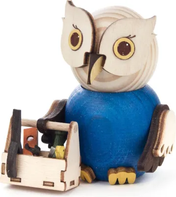 Produktbild von Drechslerei Kuhnert Erzgebirge Mini Eule 7 cm, Motiv:Handwerker