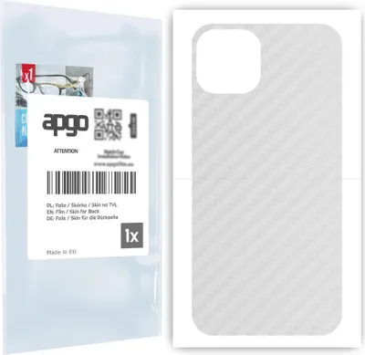 Produktbild von apgo Rückseite Schutzfolie für Apple iPhone 13 -  Hinten Schutzfolie Carbon Transparent (durchsichtig), Rückseite Folie schützt vor Kratzern und Fingerabdrücken