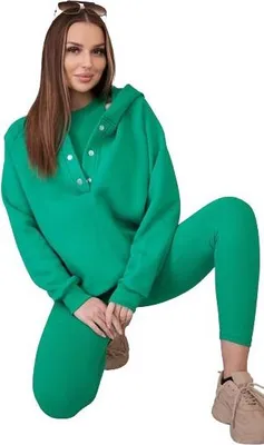 Produktbild von 3-in-1-Set: Sweatshirt, Top und Leggings, grün