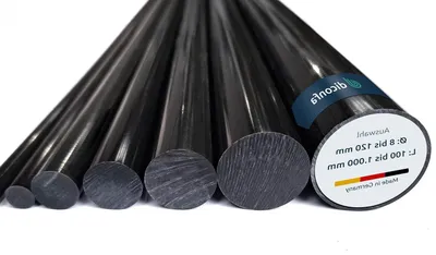 Productafbeelding van Kunststof Staaf Rond - POM Stok - Industriële Toepassingen - Op Maat Gemaakt - 8x1000 mm - Zwart
