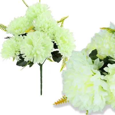Zdjęcie produktu dla Chryzantemy bukiet sztuczny kwiaty sztuczne do wazonu stroik dekoracja 45 cm 5 kwiatów zielone
