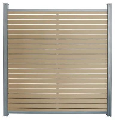 Produktbild von HOME DELUXE WPC Sichtschutzzaun ALIRA Teak - 1 x Element + 2 x Pfosten | Sichtschutz, Zaunelement, Gartenzaun, Zaunblende, Lamellenzaun, Windschutz