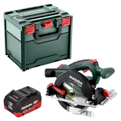 Zdjęcie produktu dla Akumulatorowa pilarka tarczowa Metabo KS 18 LTX 57 BL 18 V 57 mm + 1x akumulator LiHD 10,0 Ah + metabox - bez ładowarki