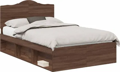 Zdjęcie produktu dla vidaXL Rama łóżka dąb brązowy 120 x 190 cm lite drewno sosnowe