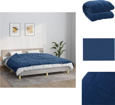 Immagine prodotto di vidaXL Coperta pesata blu 155x220 cm 11 kg tessuto - Coperte