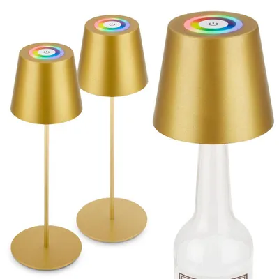 Immagine prodotto di Briloner Calida 3 in 1 RGBW LED lampada da tavolo senza fili IP44, dimmerabile, touch, oro