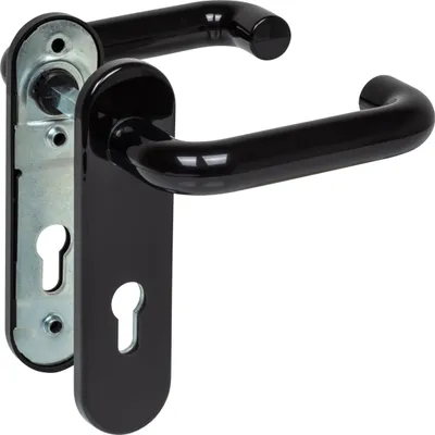 Produktbild von Hörmann FS Drückergarnitur D-110 Kurzschild PZ Kunststoff schwarz 498165