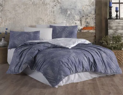 Zdjęcie produktu dla Bawełniana pościel Haket Niebieski Rozmiar: 140x200 + 70x90 cm