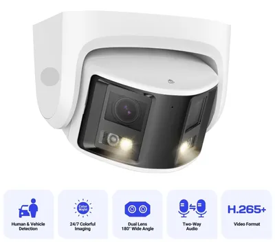 Produktbild von Überwachungskamerasystem – 8 MP – Für den Außenbereich – Überwachungskamera – Sicherheitskamera – 4K, 180° – PoE