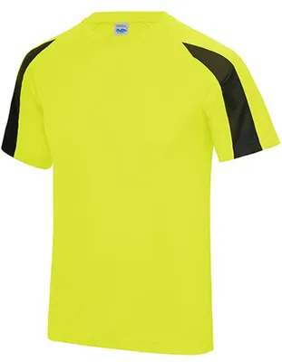 Image de Just Cool JC003 | T-shirt de sport Contrast Cool + WRAP - Couleur : Electric Yellow/Jet Black - Taille : XL