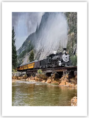 Produktbild von Poster - Poster ohne Rahmen - Alt Lokomotive Berge - 30x40 cm - Wand Bild - Wanddeko - Wandbilder - Kunstposter - Wandposter - Bilder - Kunstdruck - Wanddekoration - Wandbild - P2XPA30x40-4581