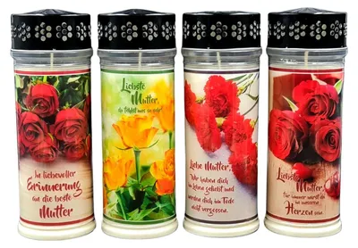 Produktbild von 4er SET Premium 7 Tage Design Grablicht "MUTTER"