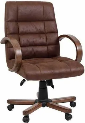 Productafbeelding van Bureaufauteuil, bruin, chefstoel, bekleding van kunstleer, gestoffeerde bureaustoelen