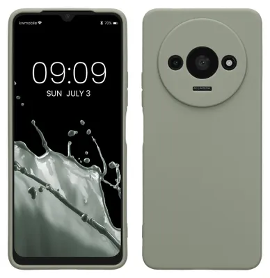 Produktbild von kwmobile Handyhülle für Xiaomi Redmi A3 Hülle - weiches Handy Silikon Case - Schutzhülle Cover - Graugrün