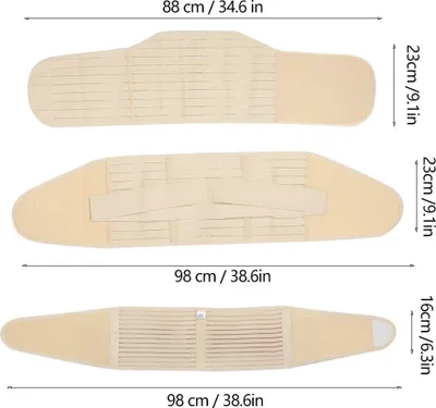 Zdjęcie produktu dla 3-częściowy pas poporodowy do modelowania brzucha, pas regeneracyjny, zestaw do korekcji miednicy poporodowej, kolor skóry, średni rozmiar, rozmiar skóry